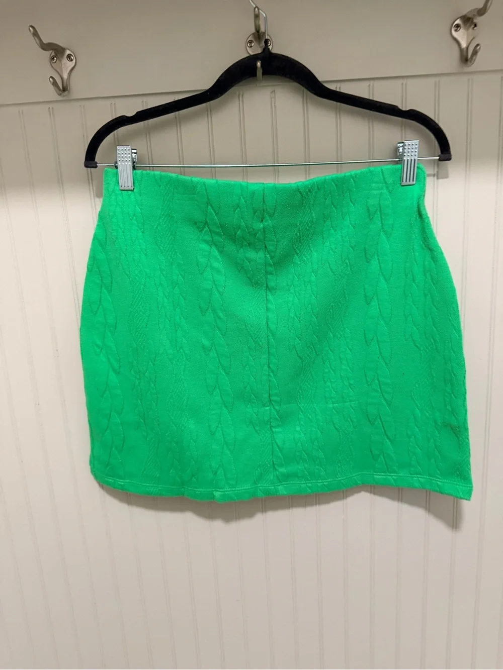 Zara Green Cable-Knit Mini Skirt